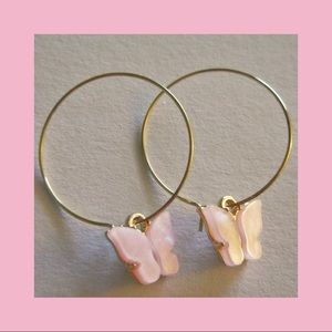 Butterfly mini hoop earrings